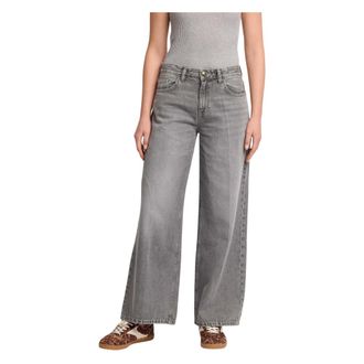 Kocca Wide Jeans, female, Gray, Size: 2XS Pantaloni in cotone gamba dritta