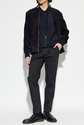 Paul Smith Suede bomber Jacket, Mens, Navy Blue