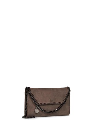 Stella McCartney Womens Wallet Crossbody Bag Falabella Dark Taupe Brown Polyamide Shoulder