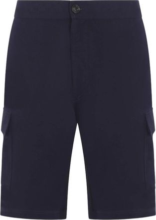 Brunello Cucinelli Cargo Shorts - Heren - Korte Broeken - Blauw - 2XL - Katoen - Korte Broeken