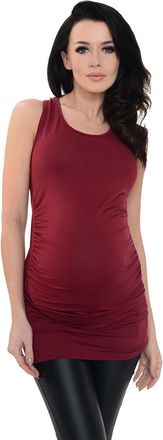 Purpless Maternity Pregnancy Tank Top Sleeveless Tee Yoga Vest Workout Shirt for Pregnant Women 5071 (18, Burgundy)