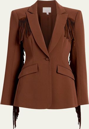 Cinq à Sept Cheyenne Suede Fringe Blazer