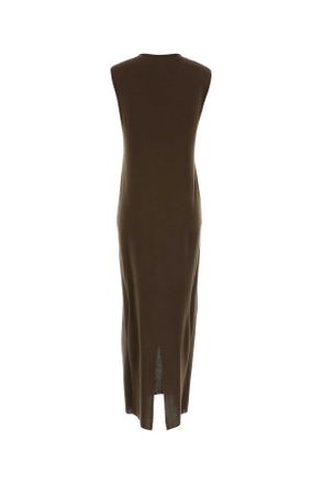 The Row Womens Oiva Dress Brown Silk Nylon Elastane