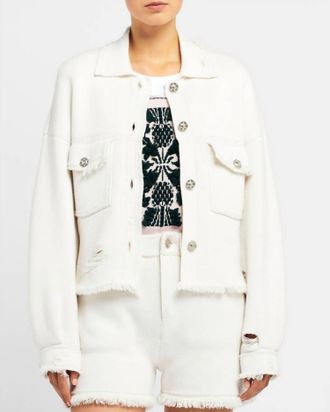 Barrie Denim Fringed Cashmere Cotton Shorts In Niveous