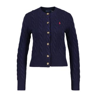 Polo Ralph Lauren Truien & Vesten, Dames, Blauw, XS, Wol, Kabelgebreide Wol en Kasjmier Vest