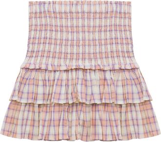 Isabel Marant Naomi tiered mini skirt - women - Cotton - 34 - Pink