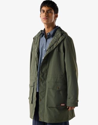 Hunter Mens Hunter Lightweight Waterproof Mens Green Rain Parkas - Size: 42/Regular