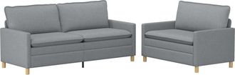 vidaXL Juego De Sof&aacute; 2 Uds. Gris Claro Tela Vidaxl