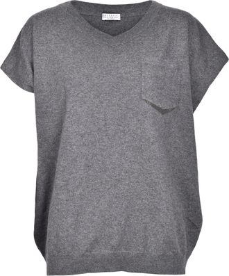 Brunello Cucinelli Gray Cashmere Womens Sweater