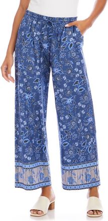 Karen Kane Crop Cotton Drawstring Pants in Blue at Nordstrom, Size X-Large