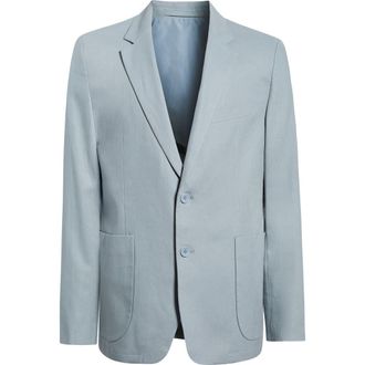 Percival Light Blue Tailored Cotton & Linen Suit Jacket at Nordstrom, Size 36