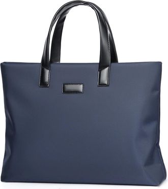 Generic Multi-Functional Business Briefcase Portable Large Capacity Shoulder Bag Multiple Pockets Handbag For Business & Casual Use(Blue)