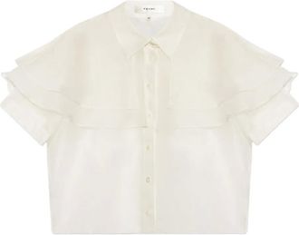 Frame Denim ruffled shirt - women - Silk - S - White