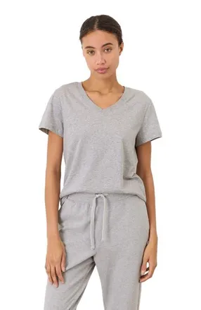 Pact Organic Cotton Softspun Essential V-Neck Tee in Heather Grey at Nordstrom, Size Xx-Large