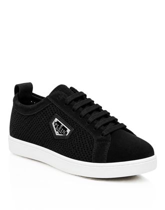 Philipp Plein Perforated Suede Low-Top Sneakers