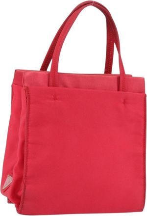 Prada Vintage Handbag Tessuto Red Nylon Handbag (Pre-Owned)
