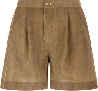 Ermanno Scervino Marocain Shorts - Dames - Korte Broeken - Beige - S - Leer - Korte Broeken