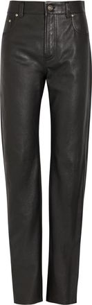 Versace Straight-leg Leather Trousers - Black - 44 (UK12 / M)