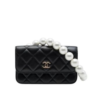 Chanel Pre-owned Clutch on Chain - Dames - Pre-owned - Zwart - Maat: ONE Size Leer