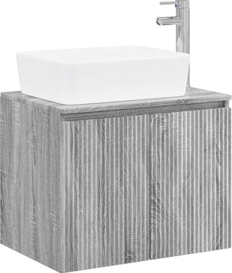 vidaXL Juego De Muebles De Ba&ntilde;o Sonoma Gris Madera De Ingenier&iacute;a Vidaxl
