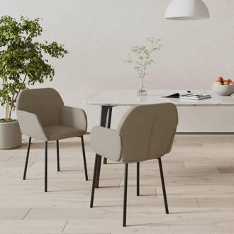 vidaXL Sillas De Comedor 2 Unidades Terciopelo Gris Claro Vidaxl