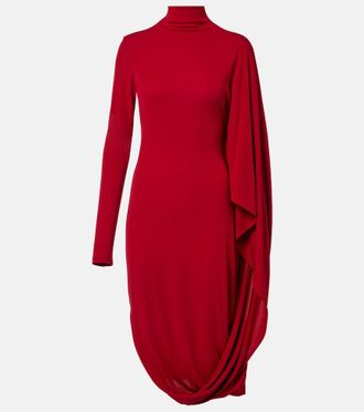 Stella McCartney Caped cr&ecirc;pe jersey minidress