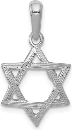 Diamond2Deal 14k White Gold Star Of David Pendant
