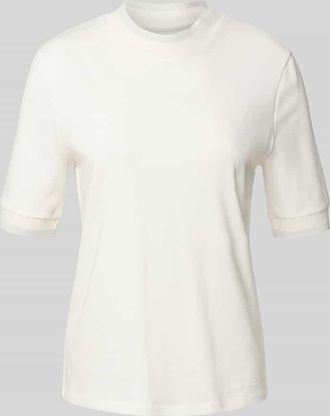 Marc Cain Regular Fit T-Shirt mit elastischen Ärmelabschlüssen in Offwhite, Größe 34