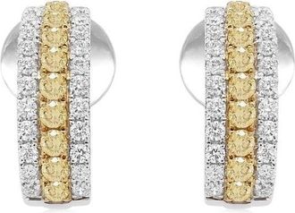 HYT Jewelry 18kt white gold hoop earrings - women - 18kt White Gold/Diamond - One Size - Silver