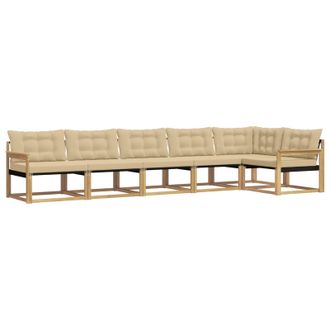 vidaXL Conjunto De Sof&aacute;s De Exterior Con Coj&iacute;n 6 Pcs Y Beige Vidaxl