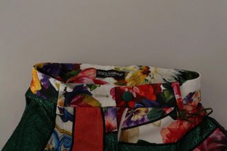 Dolce & Gabbana Womens Multicolor Patchwork Jacquard High Waist Pants