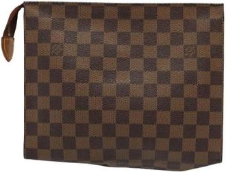 Louis Vuitton Pre-owned Clutches, female, Brown, Size: ONE SIZE Pre-owned Canvas Pouch