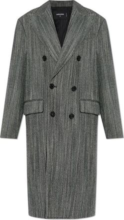 Dsquared2 Wollen jas - Heren - Mantel - Grijs - M - Wol - Jassen