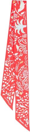 Hermès Do Re Boucles silk twilly scarf - women - Silk - One Size - Red