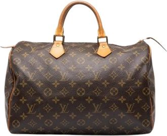 Louis Vuitton Pre-owned Speedy 35 - Dames - Vintage Handtas - Bruin - ONE Size - Leer - Vintage