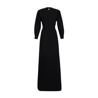 Saint Laurent Maxi Dresses, female, Black, XL, Black Maxi Dress with Back Knot Detail