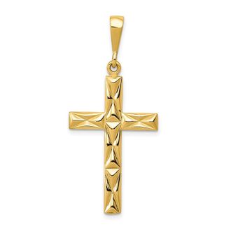Diamond2Deal 10k Yellow Gold Reversible Latin Cross Pendant