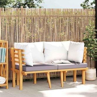 vidaXL Vidaxl - Sof&aacute; De Jard&iacute;n De 2 Plazas Con Cojines Madera Maciza De Acacia