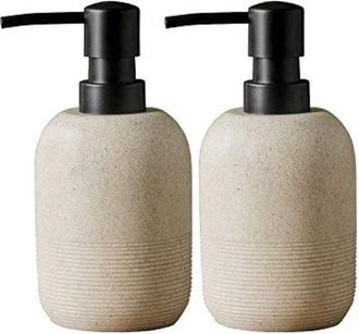 OEM Juego De 2 Dispensadores De Jab&oacute;n En Color Beige - Resina Resistente Con Textura En Relieve