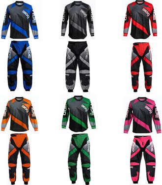Generic MOTORBIKE MX KIDS RACE SUIT New 2024 Motocross Motorcycle Quad Off Road Kart ATV Child MTB BMX Dirt Pit Bike Sports Racing Junior Pant Shirt Kit (Gree