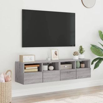 Berkfield Home TV Wall Cabinets 2 pcs Grey Sonoma 60x30x30 cm Engineered Wood | Size: 60 x 30 x 30 cm