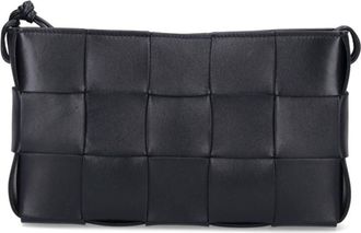Bottega Veneta Cassette Pouch On Strap Black 742654VCQC48425