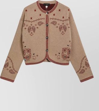 Alanui cashmere wool jacquard cardigan