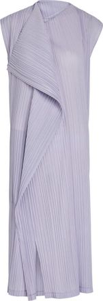 Pleats Please Issey Miyake Pleated Draped Woven Midi Dress - Light Purple - 3