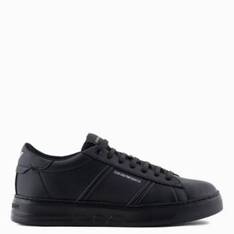 Emporio Armani Leather Sneakers With Logo Detail, Brand Size 10 ( US Size 11 )