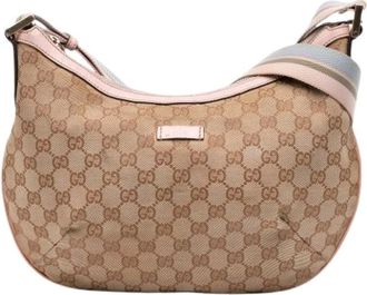 Gucci Pre-owned Shoulder Bags, female, Beige, Size: ONE SIZE Pre-owned Canvas Crossbody Bag