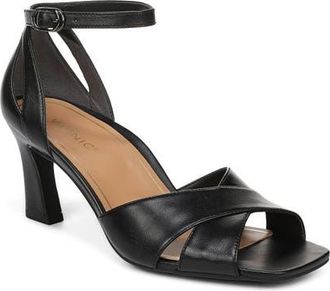 Vionic Charmaine Sandal in Black Leather at Nordstrom, Size 6.5