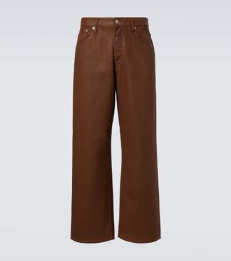 Dries Van Noten Coated mid-rise straight jeans