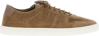 Common Projects Beige Suede Low-Top Sneakers with Lace-Up Closure