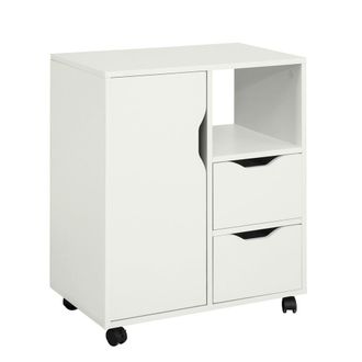 SoBuy Soporte para impresora de archivador de oficina aglomerado blanco